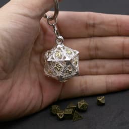 D20 Metal Hollow Box&7pcs Metal Dice Set, Portable Board Game Dice Mini Kit, Gamer Accessories