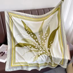 Women Luxury Print Scarf 90cm Square Twill Silk Hijab Bandana Female Neckerchief Foulard Shawl Wraps Echarpe Beach Stoles