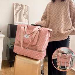 Large Capacity Travel Dufffle Bag for Women Lightweight Argyle Pattern Weekend Overnight Bag Thickened Gym Storage Bag