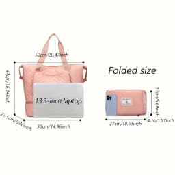 Large Capacity Travel Dufffle Bag for Women Lightweight Argyle Pattern Weekend Overnight Bag Thickened Gym Storage Bag