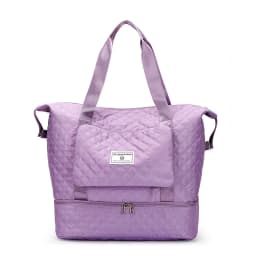 Large Capacity Travel Dufffle Bag for Women Lightweight Argyle Pattern Weekend Overnight Bag Thickened Gym Storage Bag