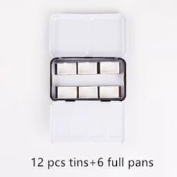 Black Empty Watercolor Paint Tin Box Palette With Full Pan/Half Pan Metal Watercolor Paint Tray For Art Painting