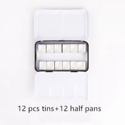Black Empty Watercolor Paint Tin Box Palette With Full Pan/Half Pan Metal Watercolor Paint Tray For Art Painting