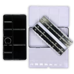 Black Empty Watercolor Paint Tin Box Palette With Full Pan/Half Pan Metal Watercolor Paint Tray For Art Painting