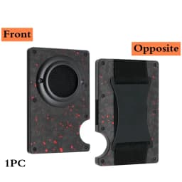 Minimalist Wallet with Airtag Holder and Money Clip - Aluminum RFID Blocking Mini Wallet with High Card Capacity