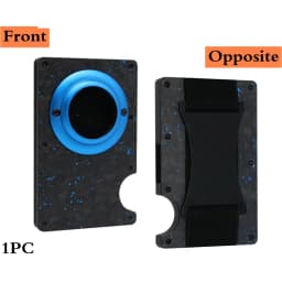 Minimalist Wallet with Airtag Holder and Money Clip - Aluminum RFID Blocking Mini Wallet with High Card Capacity