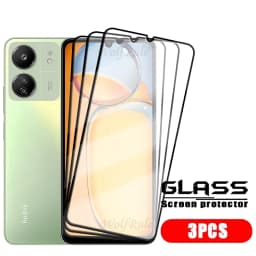 4/3/2/1PCS For Redmi 13C Glass Xiaomi Redmi 13C Tempered Glass Protective Full Cover Glue HD 9H For Screen Protector Redmi 13C