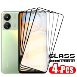 4/3/2/1PCS For Redmi 13C Glass Xiaomi Redmi 13C Tempered Glass Protective Full Cover Glue HD 9H For Screen Protector Redmi 13C