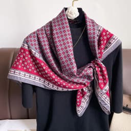 Twill Silk Scarf Women 90cm Square Hijab Shawls And Wraps Female Foulard Headkerchief Elegant Floral Summer Autumn Lady Bandana