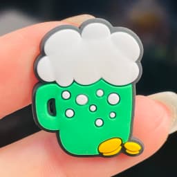 1-13Pcs Mardi Gras Four-leafed Clover PVC Kids Shoes Charms Buckle Clog Beer Slipper Decoration DIY Backpack