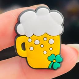 1-13Pcs Mardi Gras Four-leafed Clover PVC Kids Shoes Charms Buckle Clog Beer Slipper Decoration DIY Backpack
