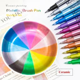 Color Metallic Markers Pen Paint Pens for Black Paper, Glass, Rock Painting, Halloween Pumpkin Scrapbook Album