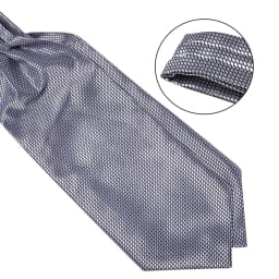 Men's Ascot Tie Silver Plaid Red Paisley Pink Golden Color Solid Neck Tie Set with Handkerchief Cufflinks Wedding Party Gift