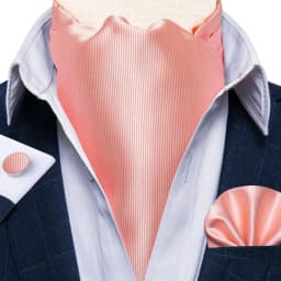 Men's Ascot Tie Silver Plaid Red Paisley Pink Golden Color Solid Neck Tie Set with Handkerchief Cufflinks Wedding Party Gift