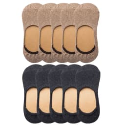 10 Pairs Women Cotton Low Cut Socks Solid Color Softable Summer Silicone Non-slip Deep Mouth Prevent Heel Loss Slipper Socks