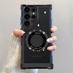 Luxury Plating Magnetic Clear Case for Samsung Galaxy A55 5G A56 A54 S25 Edge S24 Ultra S23 FE S22 S21 Shockproof Silicone Cover