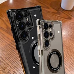 Luxury Plating Magnetic Clear Case for Samsung Galaxy A55 5G A56 A54 S25 Edge S24 Ultra S23 FE S22 S21 Shockproof Silicone Cover