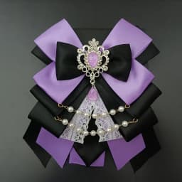 Retro Lolita Pearl Chain Crystal Bow-tie Handmade Jewelry Women's Set Shirt Collar Bow Carat Stick Hand Lamp Concert Accessories