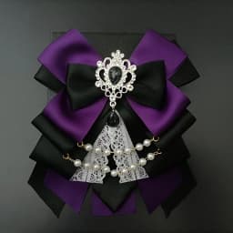 Retro Lolita Pearl Chain Crystal Bow-tie Handmade Jewelry Women's Set Shirt Collar Bow Carat Stick Hand Lamp Concert Accessories