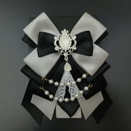 Retro Lolita Pearl Chain Crystal Bow-tie Handmade Jewelry Women's Set Shirt Collar Bow Carat Stick Hand Lamp Concert Accessories
