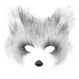 Faux Fur Fox Mask Furry Half Face Animal Cat Mask Halloween Cosplay Party Costume