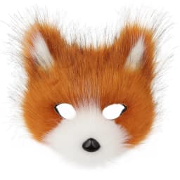 Faux Fur Fox Mask Furry Half Face Animal Cat Mask Halloween Cosplay Party Costume