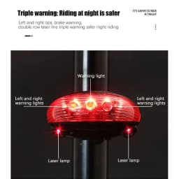 5 LED Bike Tail Lamp Night Riding Laser Light Outdoor Cycling Waterproof Safety Warning Taillight