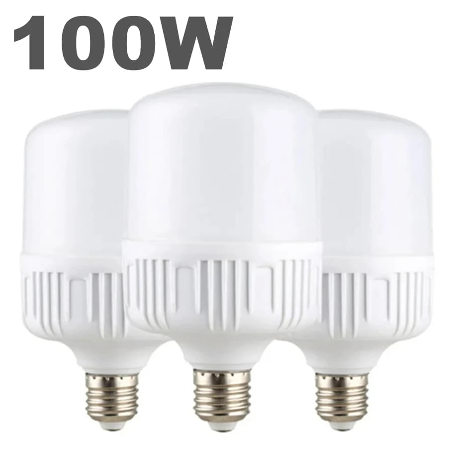 100W E27 LED Screw Mouth Light 220V High Brightness Light Bulb White Light Eye Protection Non Flickering High Heat Dissipation