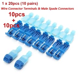 20pcs/40Pcs Quick Electrical Cable Connectors Snap Splice Lock Wire Terminals Crimp Electric Motorcycles Ham Radio
