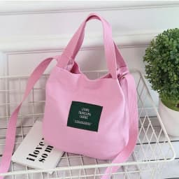 Women Shoulder Bags Letter Handbags Casual Buckle Tote Canvas Crossbody Bag Cute Shopping Bag For Ladies