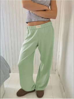 Y2K Striped Print Long Pant Women Elastic Waist Wide Leg Pants Fashion Casual Cotton Straight Trousers