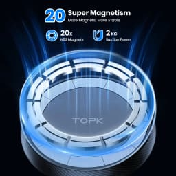 TOPK Fits MagSafe Car Mount for Universal Dashboard, Magnetic Phone Holder for Car,Super Stable Car Mount for iPhone &All Phones