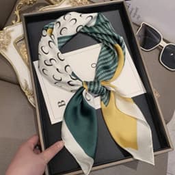 Fashion Print Square Scarf Hijab For Women Girls Satin Silk Bandana Muslim Headband Neckerchief Hair Band Wrap Shawls Foulard