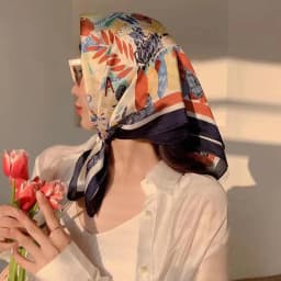 Fashion Print Square Scarf Hijab For Women Girls Satin Silk Bandana Muslim Headband Neckerchief Hair Band Wrap Shawls Foulard