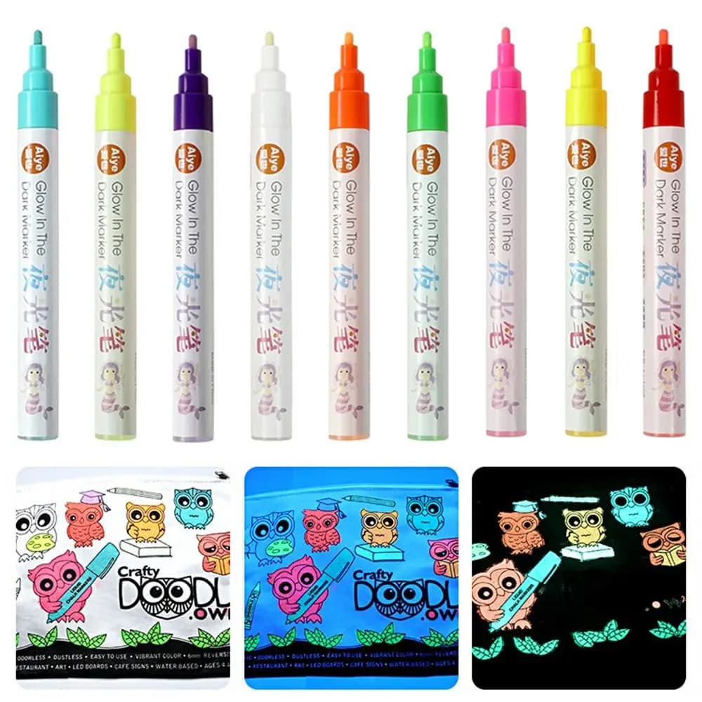 Colorful Luminous Pen Hand Painting DIY Glowing in the Dark Marker Pen Creative Student Personalized Luminous Graffiti