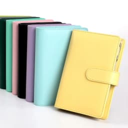 PU Leather Wallets Budget Binder With Cash Envelopes Pockets Zip Budget Pouch Binder For Saving Money A6 Planner Organizer