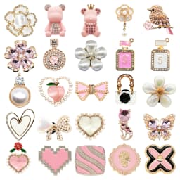 1pcs Pink Bow Butterfly Designer Metal Shoe Charms Bag Luxury Decorations Pins for Women Girls Gifts Flower Shoe Accessories