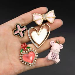 1pcs Pink Bow Butterfly Designer Metal Shoe Charms Bag Luxury Decorations Pins for Women Girls Gifts Flower Shoe Accessories