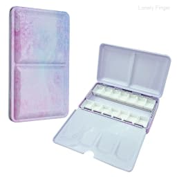 Empty Watercolor Palette Paint Tray with 14 Half Pans - Sturdy Empty Watercolor Palette Tin - Travel Watercolor Palette with Lid