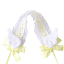 DXAE Handmade Hair Accessory Headband Gothic Lolitas Cosplay Maid Lace Hair Bands Cute Wings & Bowknots Decors for Women