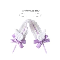 DXAE Handmade Hair Accessory Headband Gothic Lolitas Cosplay Maid Lace Hair Bands Cute Wings & Bowknots Decors for Women