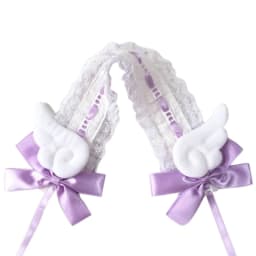 DXAE Handmade Hair Accessory Headband Gothic Lolitas Cosplay Maid Lace Hair Bands Cute Wings & Bowknots Decors for Women