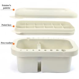 Multi-function pen wash bucket three-piece set with color palette bucket pen shaper can be illustrated pen hand wash pen palette