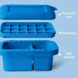 Multi-function pen wash bucket three-piece set with color palette bucket pen shaper can be illustrated pen hand wash pen palette