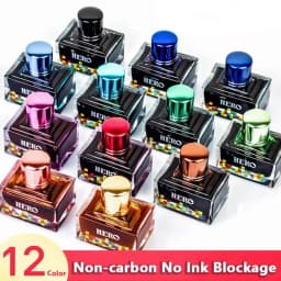 HERO Colorful 40ml Fountain Pen Ink Refilling Ink Stationery School Cartridge Converter Office Ink Supplies Stationery PK JINHAO