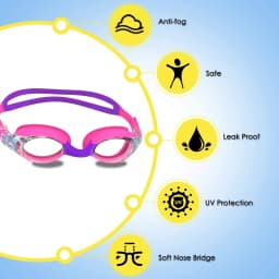 Kids Swim Goggles and Silicone Swim Cap Set with Nose Clip Earplugs, Waterproof No Leaking Anti Fog UV Protection for Boys Girls