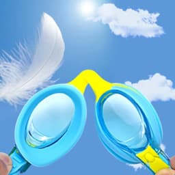 Kids Swim Goggles and Silicone Swim Cap Set with Nose Clip Earplugs, Waterproof No Leaking Anti Fog UV Protection for Boys Girls