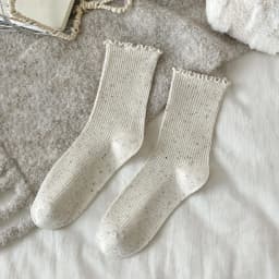 Woman Socks Autumn Winter New Solid Color Retro Frilly Ruffle Socks Female Casual Daily Preppy Style Japanese Crew Socks Girls