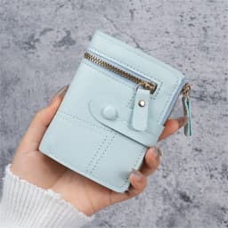Wallet new button wallet female solid color wallet thin ladies wallet card clip short coin purse cross-border wholesale
