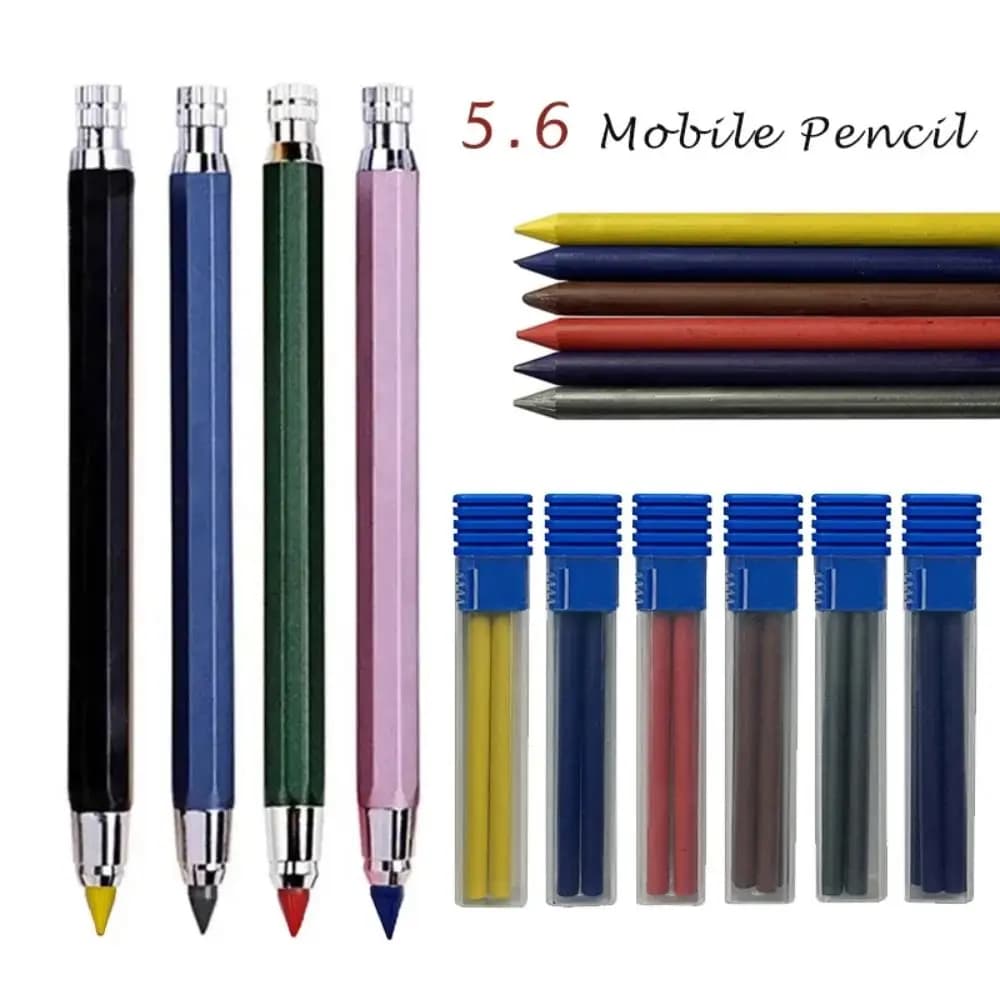 5.6mm Mechanical Pencil Metal 2B/4B/6B/8B Pencil Refill Automatic Pencil Sketch Comics Design Drawing Writing Tool Sketch Pencil